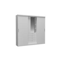 KLEIDERSCHRANK - 240 cm x 53 cm - holz - weiß Bodil - Weiß, Holz (240/231/53cm) - Vente-Unique