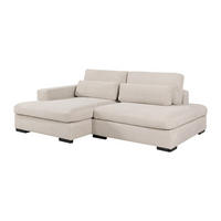 ECKSOFA mit Schlaffunktion - Ecke links - Cord - Beige - SELIORA - Beige, Textil (223/158cm) - Vente-Unique