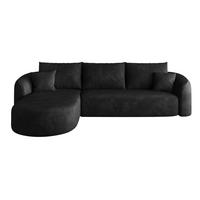 ECKSOFA 266/168/85 cm schwarz aus Stoff ohne Montage - Schwarz, Textil (168/266cm) - OKWISH