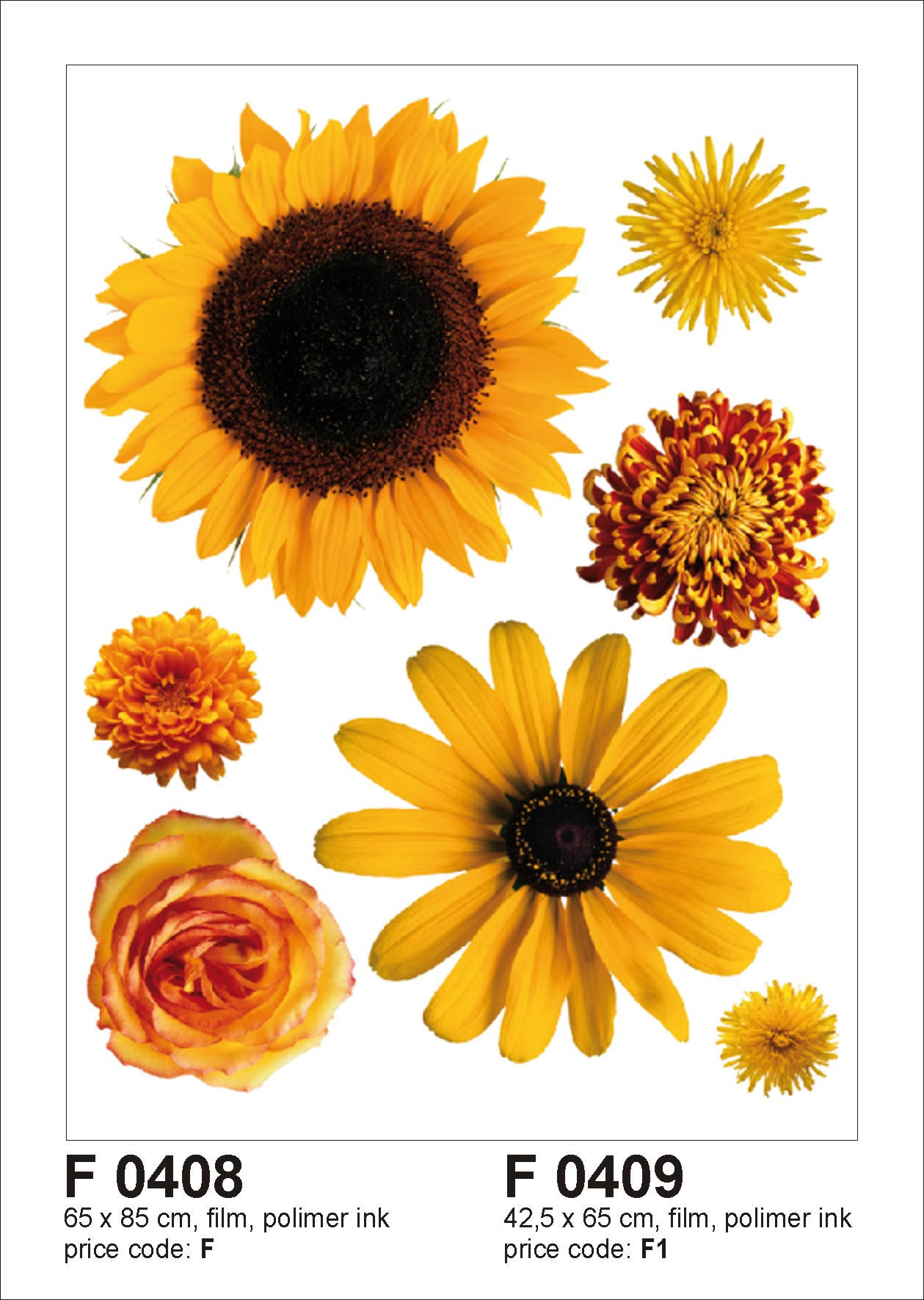 WANDTATTOO Blumen 85 x 65 cm - Gelb, Papier (85/65/65cm) - Sanders & Sanders