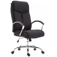 CHEFSESSEL Stoff schwarz - Chromfarben/Schwarz, Textil/Metall (65/115/73cm) - CLP