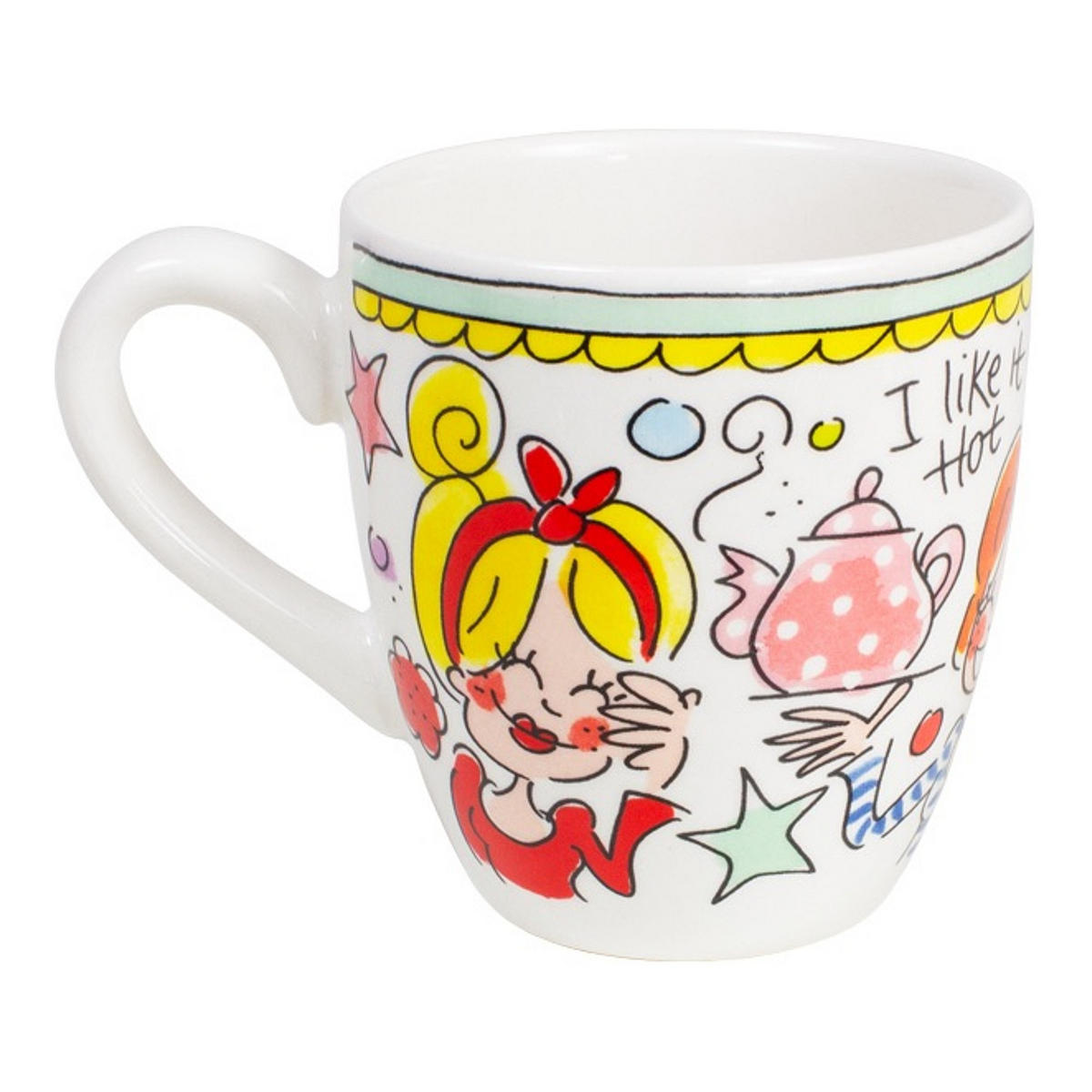MINI-BECHER Mint Rand in Bunt - 200 ml - Multicolor, Keramik (0.2L) - Blond Amsterdam
