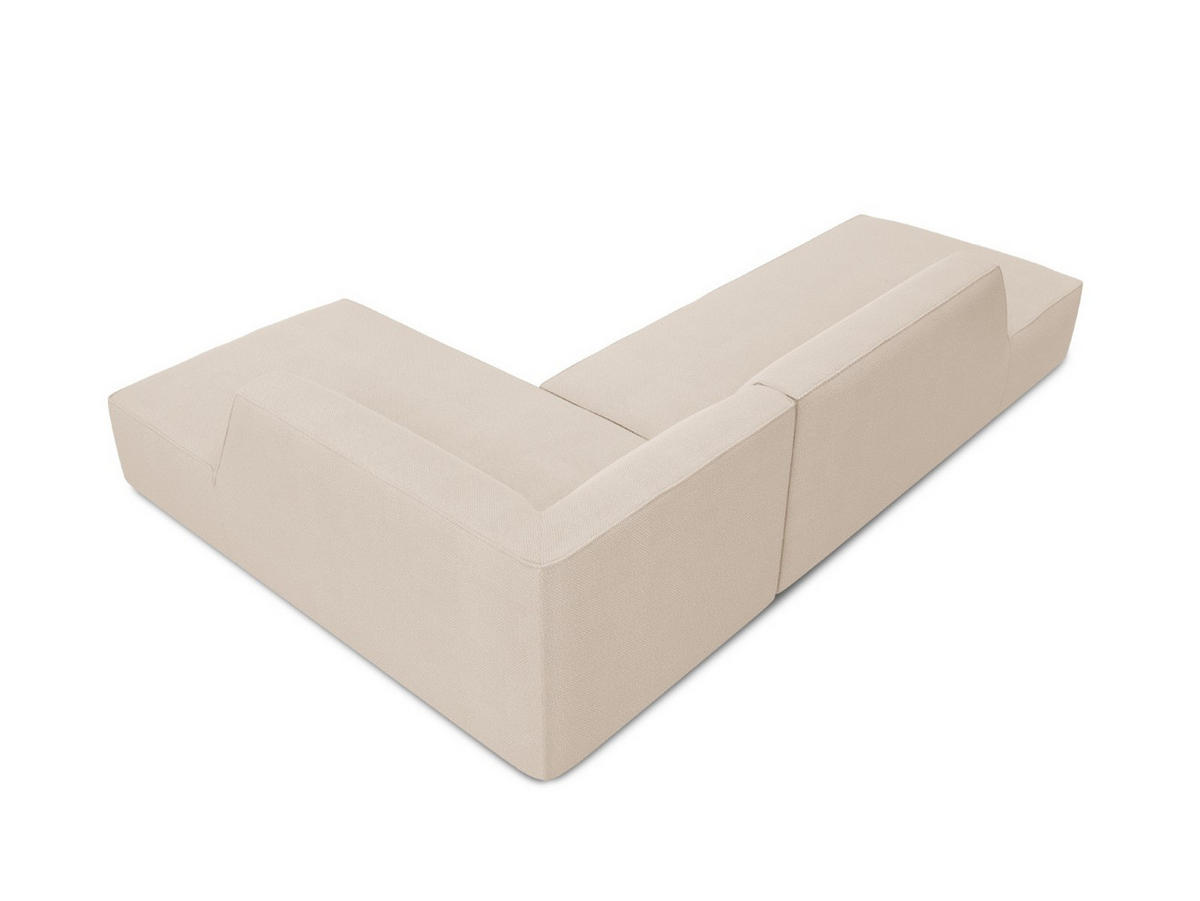 ECKSOFA rechts Ruby aus strukturiertem Stoff beige 4 Sitzplätze - Creme, Textil (180/273cm) - Micadoni