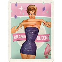 BLECHSCHILD 15/20 cm Drama Queen - Multicolor, Metall (15/20/0.5cm) - Nostalgic-Art