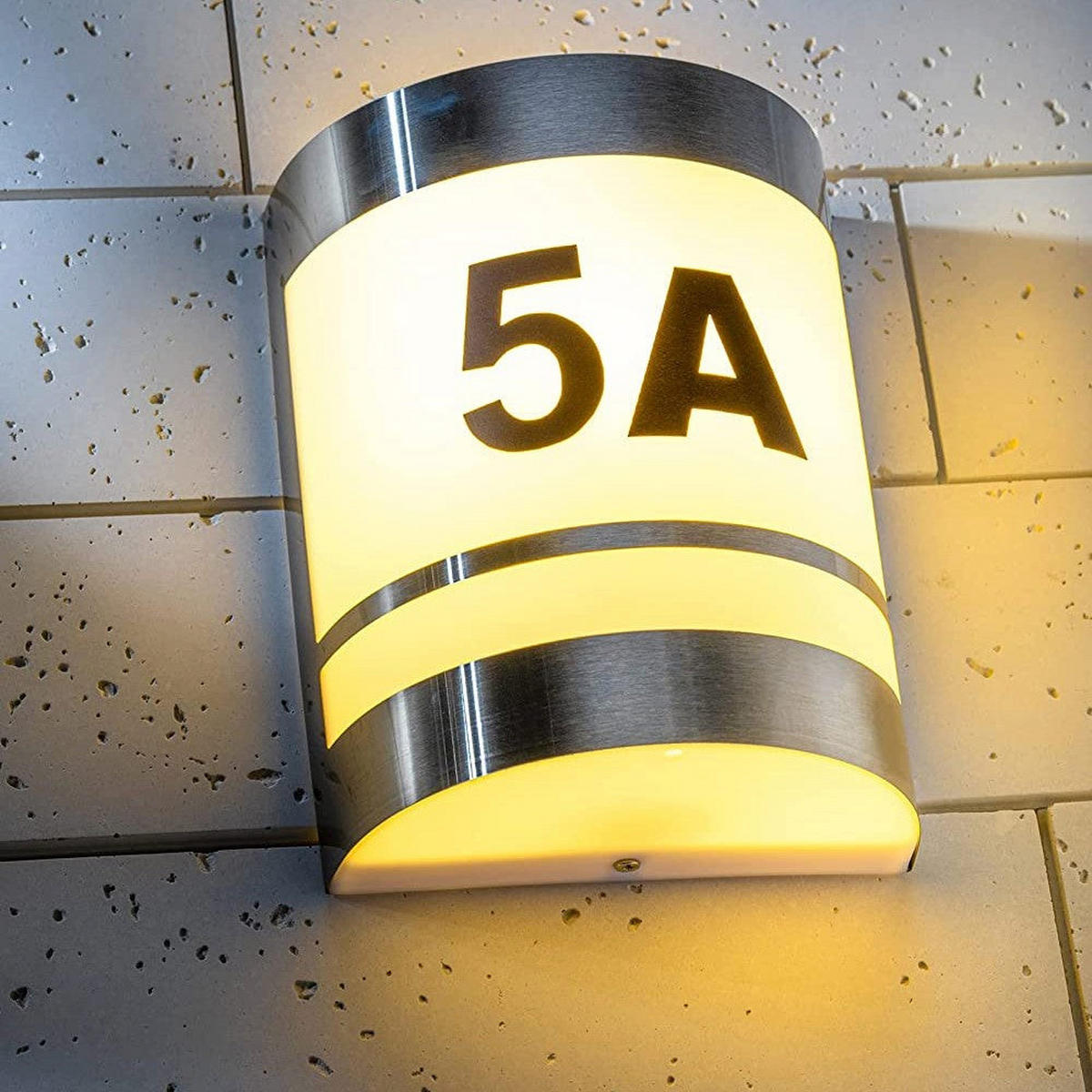 AUSSENWANDLEUCHTE KALA Edelstahl gebogen - Edelstahlfarben, Metall (16/20.8/9.2cm) - CGC Europe