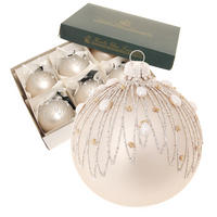 CHRISTBAUMKUGELN Halskette mit Steinen Goldfarbig 8cm (Glas / 6 Stk.) - Goldfarben, Glas (8/8/8cm) - Krebs Glas Lauscha