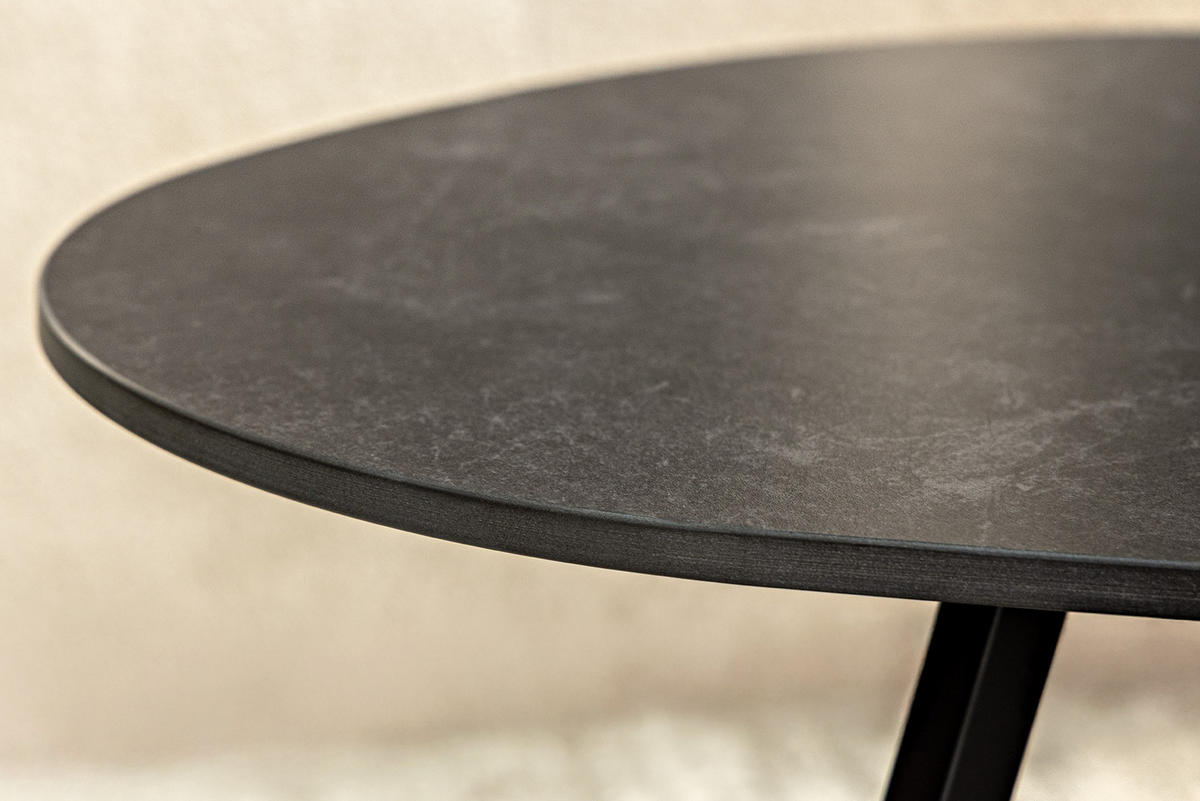 COUCHTISCH MARVELOUS Keramik Anthrazit 90 cm - Schwarz/Grau, Keramik/Metall (75/90/40cm) - riess-ambiente