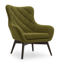 SESSEL Braun Lisa Caro Auf Holzbeinen - Grün, Textil (88/108/88cm) - Sepro Meble