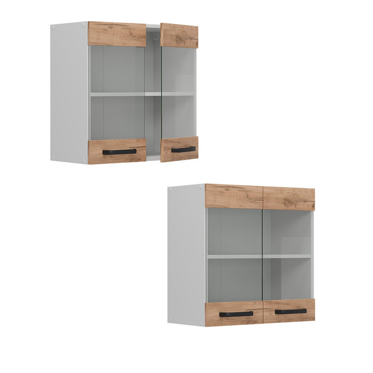 KÜCHENGLASSCHRANK R-Line Goldkraft Eiche 60 cm - Honigeiche/Eiche Wotan, Holzwerkstoff (60/60/31cm) - Vicco