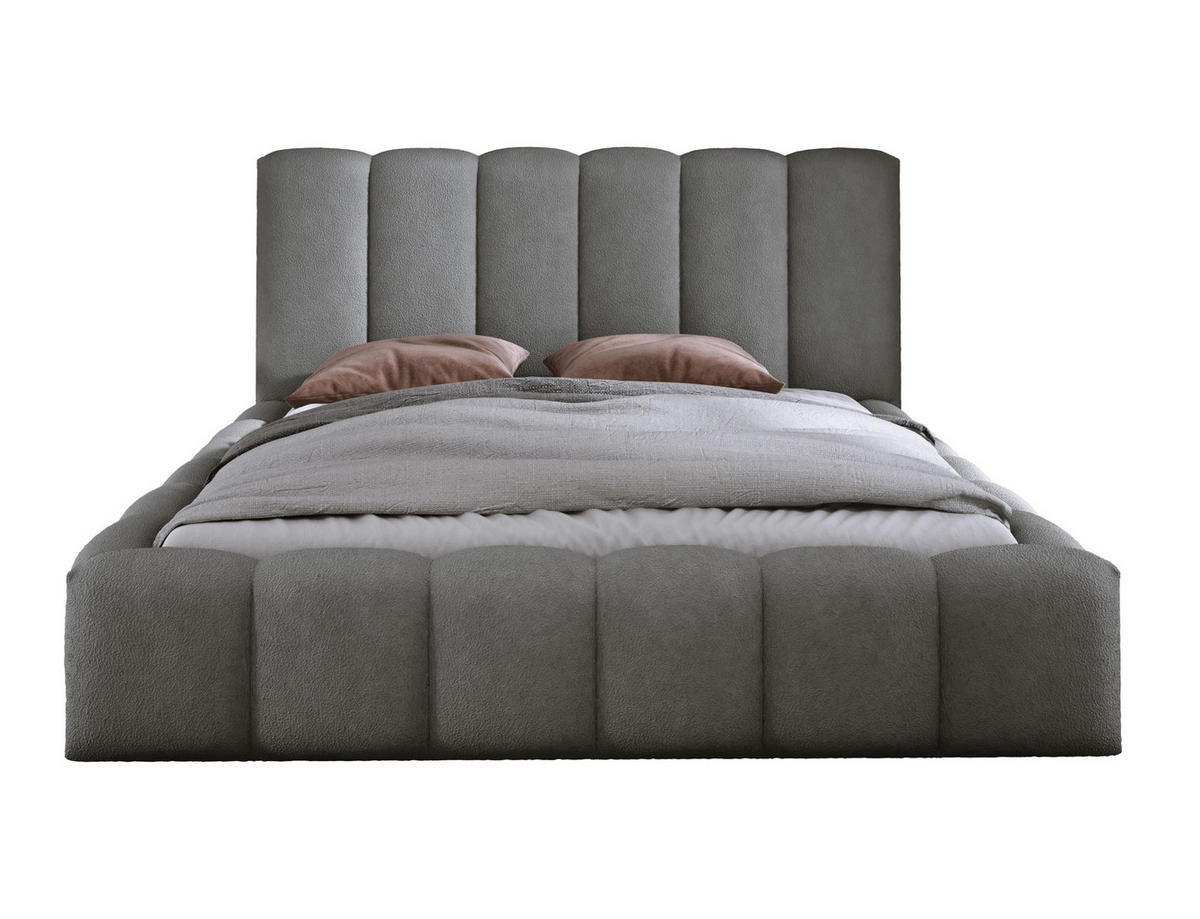 POLSTERBETT VELORA 140x200 GRAU - Grau, Textil - Luxkor24