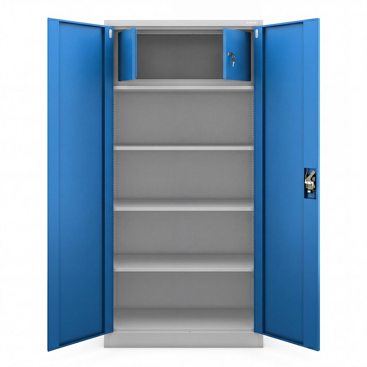 METALLSCHRANK mit Stauraum TOMASZ 185 x 90 x 45 cm - Blau/Grau, Metall (90/185/45cm) - Jan Nowak