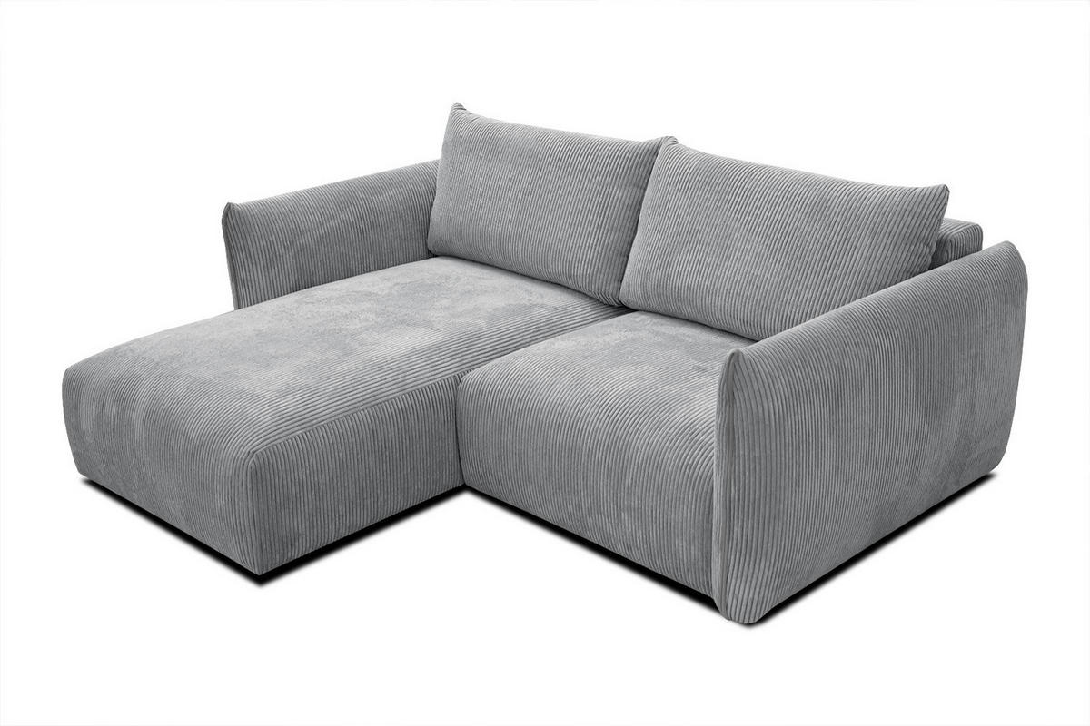ECKSOFA TAUER 3-Sitzer, hellgrau - Hellgrau/Schwarz, Holzwerkstoff/Kunststoff (173/206cm) - Courtois Laville