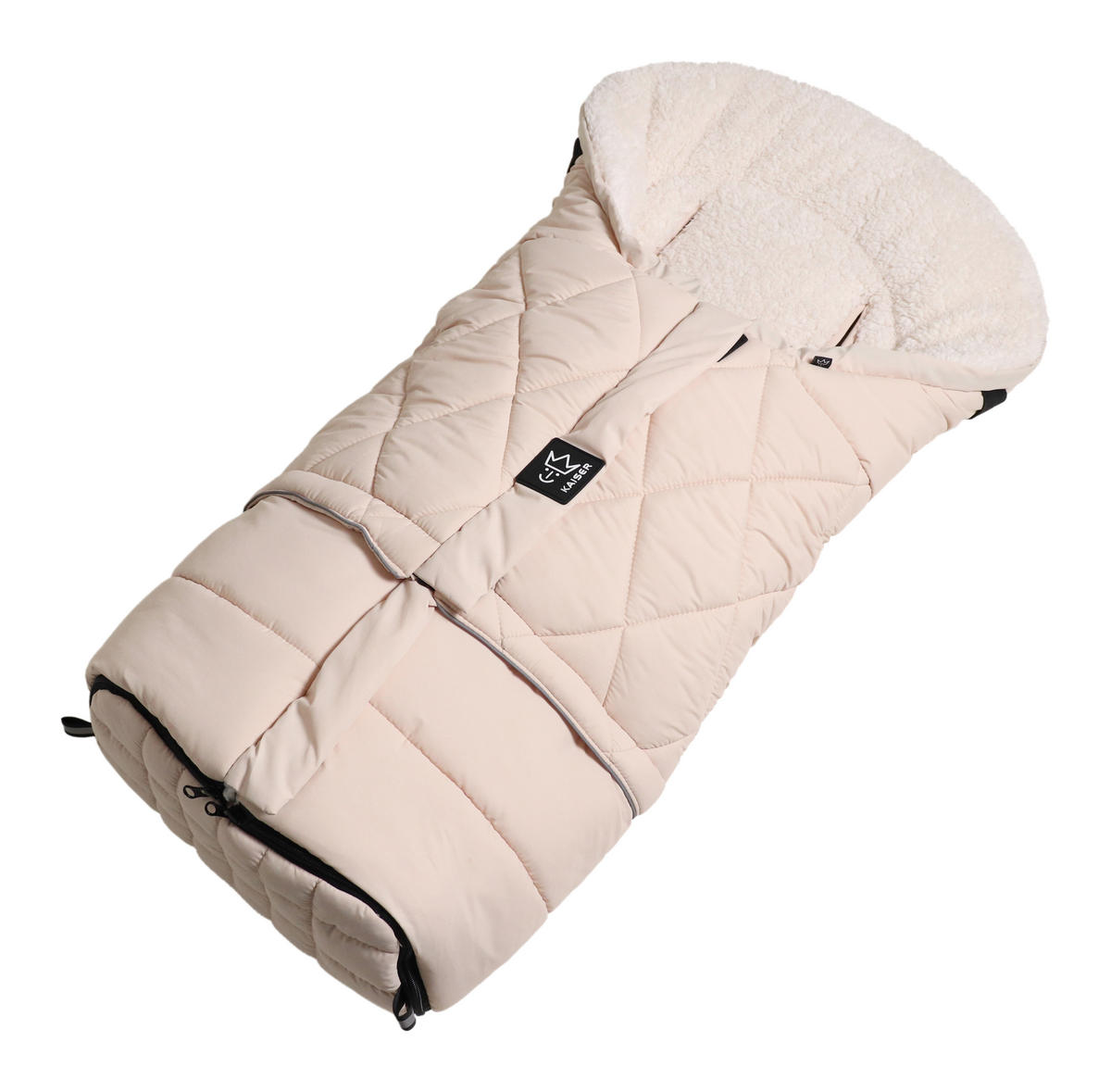 KINDERWAGEN-FUSSSACK Moony 2in1, Sherpa Fleece cream, sand - Beige, Textil (48/10/105cm) - Kaiserbaby