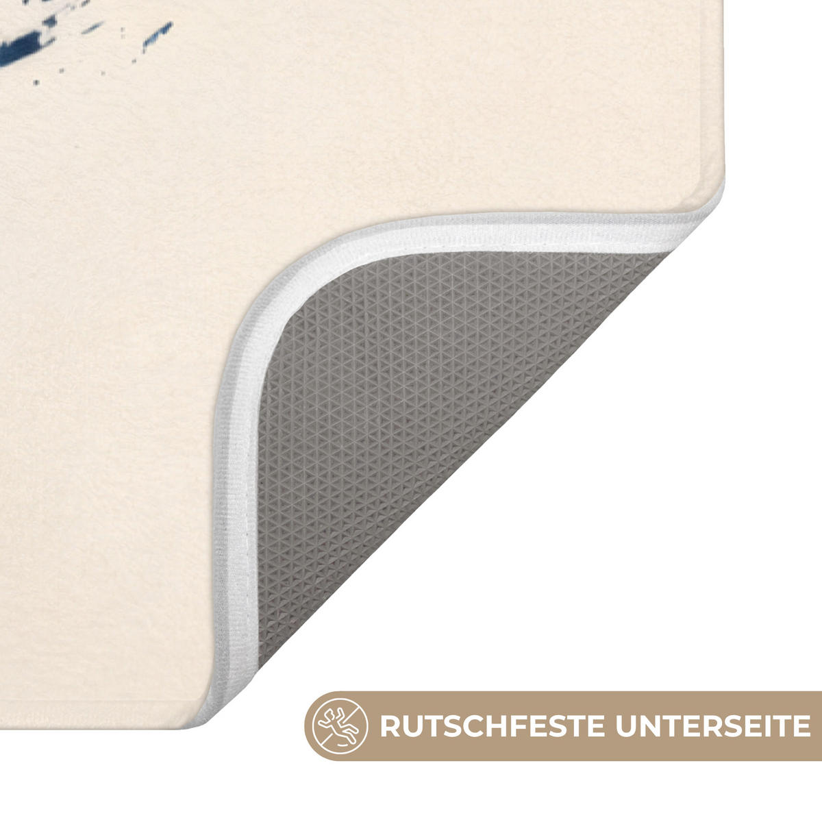 BADEMATTE Wale - Spritzer - Kreis - Dunkelblau 60x90 cm - Dunkelblau, Kunststoff/Textil (60/90cm)
