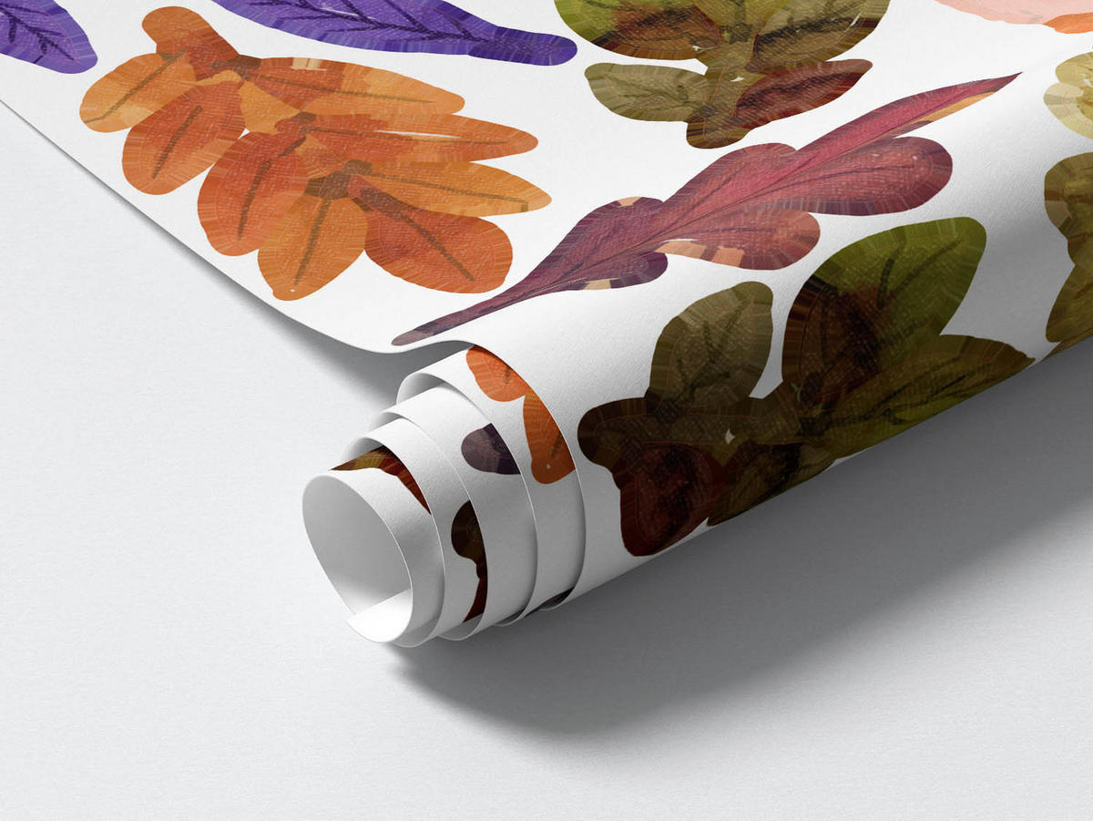 WANDAUFKLEBER 130x208cm - Herbstfarben - Multicolor, Kunststoff (130/208/0.1cm) - Wallfluent