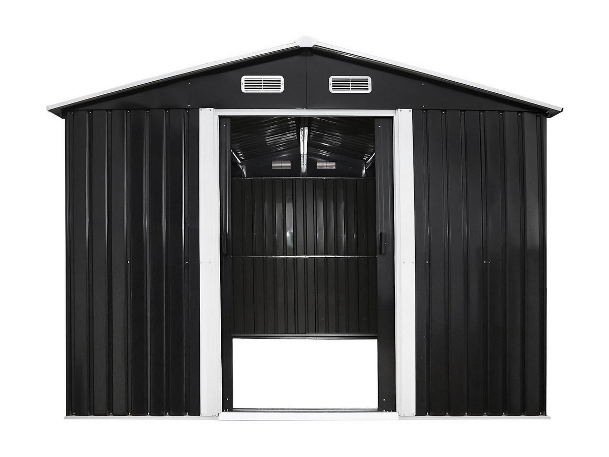 SCHREBERGARTENHAUS - 247 cm x 296 cm - metall - anthrazitgrau Manso - Anthrazit, Metall (247/170/296cm) - Vente-Unique