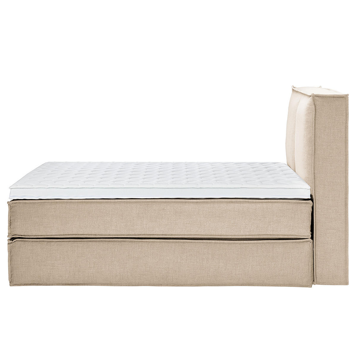 BOXSPRINGBETT mit Kopfteil - Premium - Beige, Textil (140/200cm) - home24