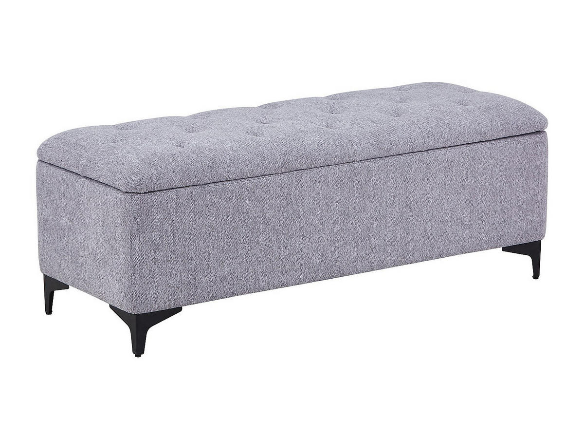 SITZBANK - 120 cm x 45 cm - Stoff - Grau - SABILO - Grau, Textil (120/44/45cm) - Vente-Unique
