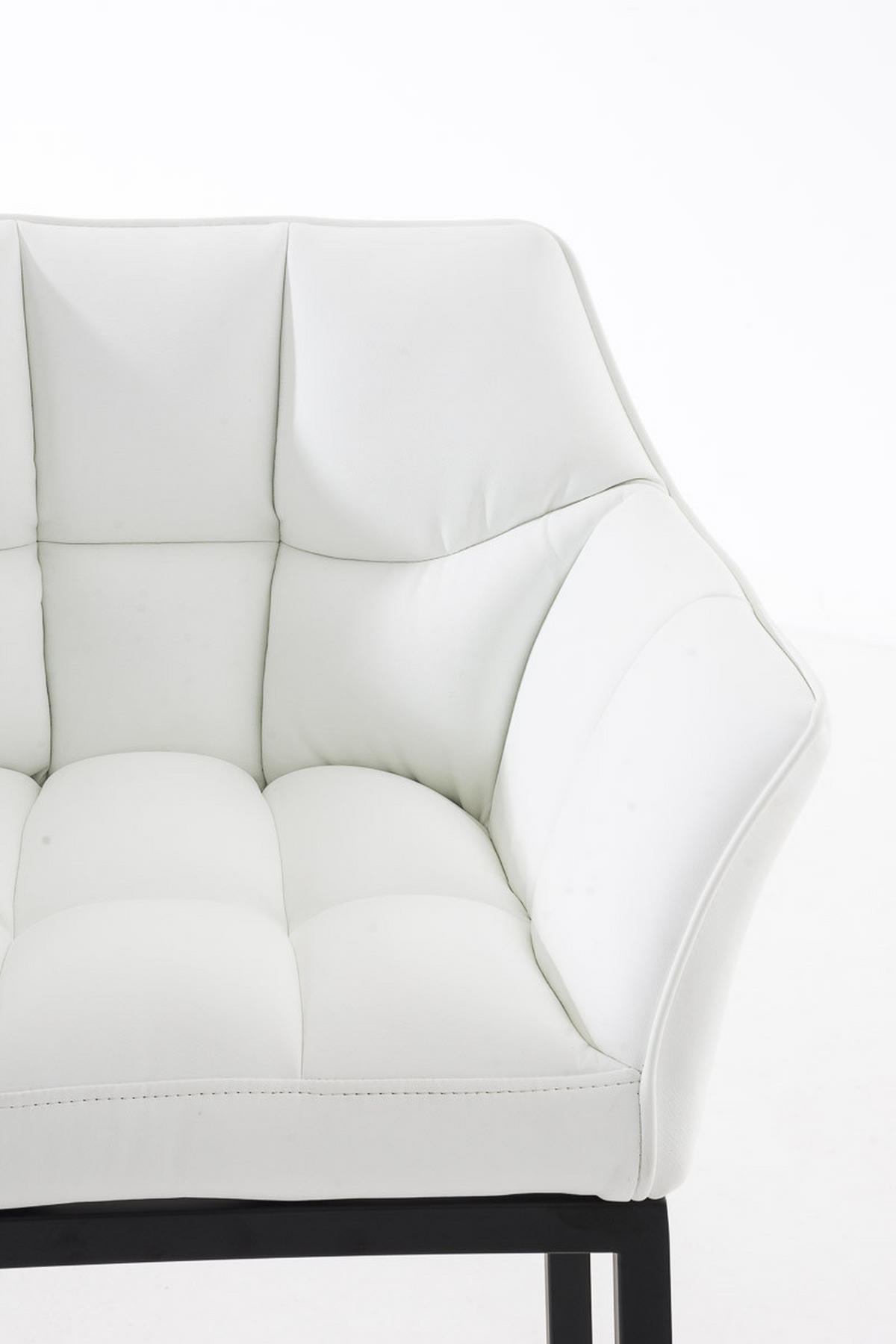 BARHOCKER Gibel Kunstleder Weiß Schwarz - Weiß, Leder (64/110/48cm) - DELUKE