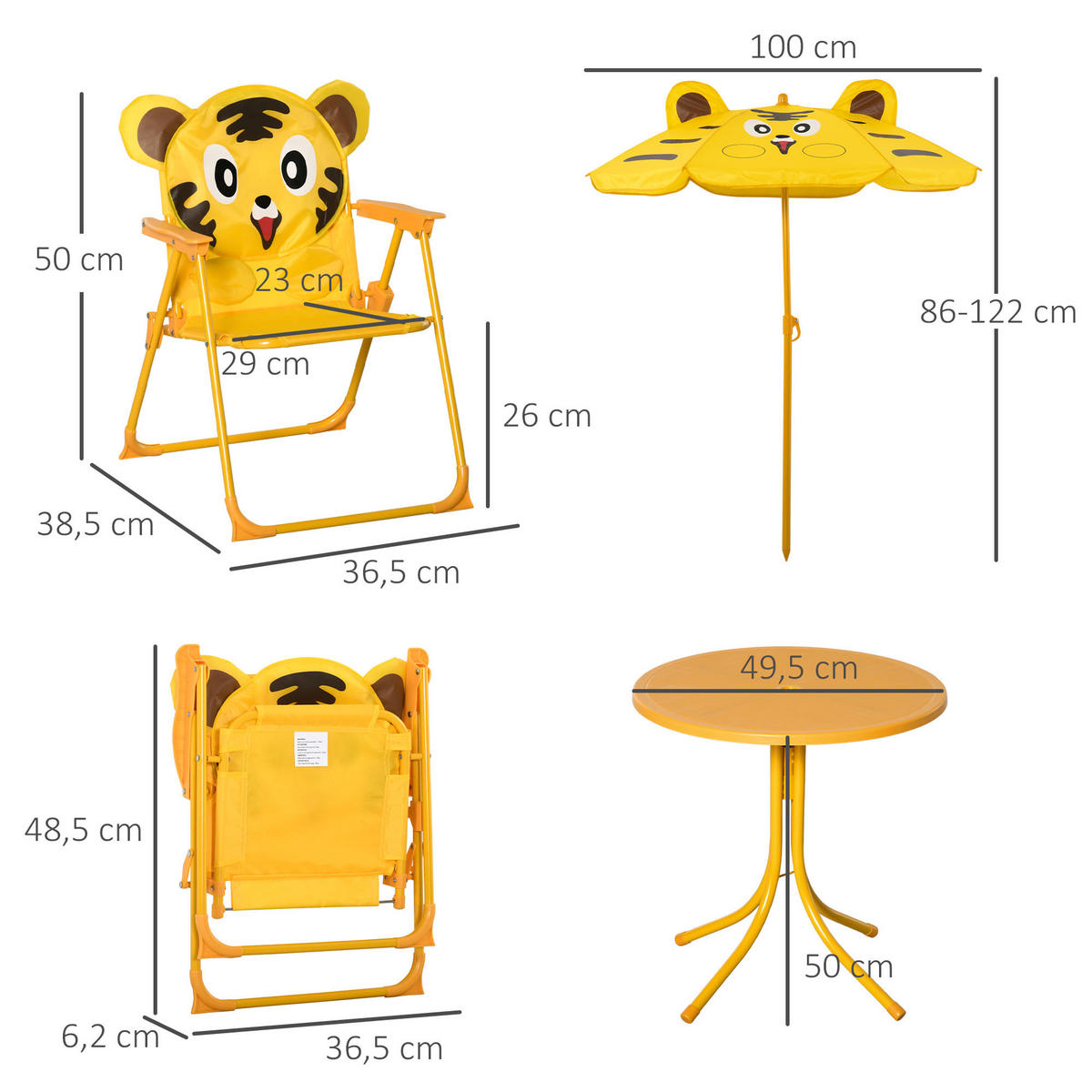 KINDERSITZGRUPPE DE-17503 Gelb - Gelb, Metall (49.5/50/49.5cm) - ComfortXL