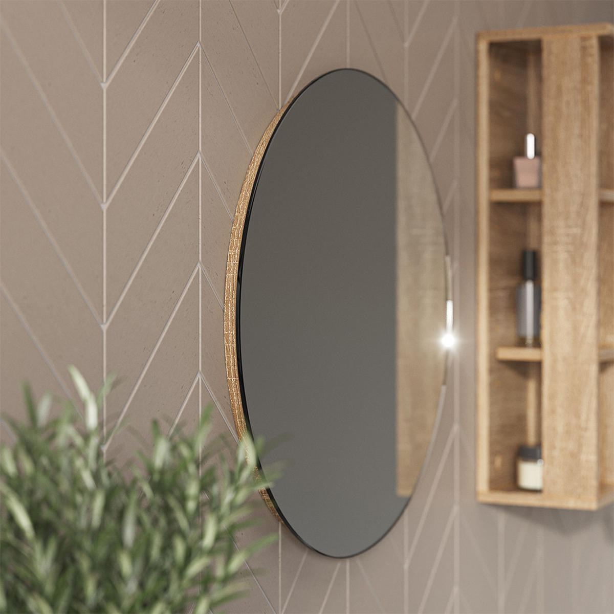 BADEZIMMERSPIEGEL Karen Weiß 60 x 60 cm Rund - Weiß, Glas (60/60/2.1cm) - Vicco