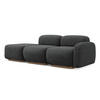 3-SITZER SOFA Links Chenille Stoff Grau - Dunkelgrau/Braun, Holz/Textil (258/73/95cm) - Makamii