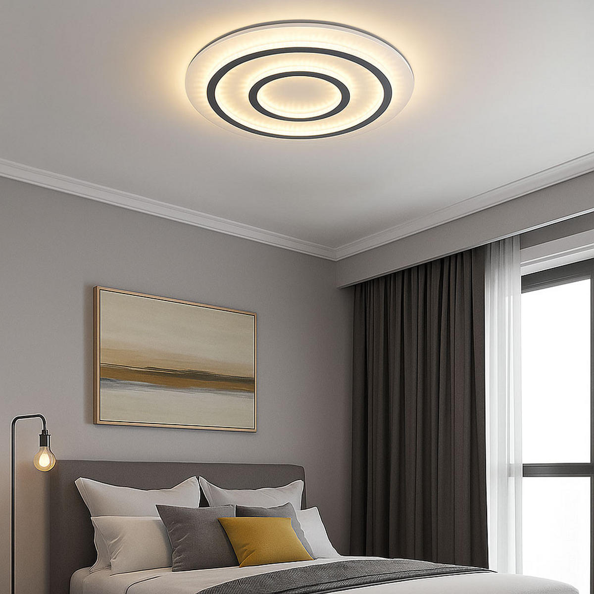 LED DECKENLEUCHTE Kristalle Weiß - Weiß, Metall (55/55/6cm) - Globo Lighting