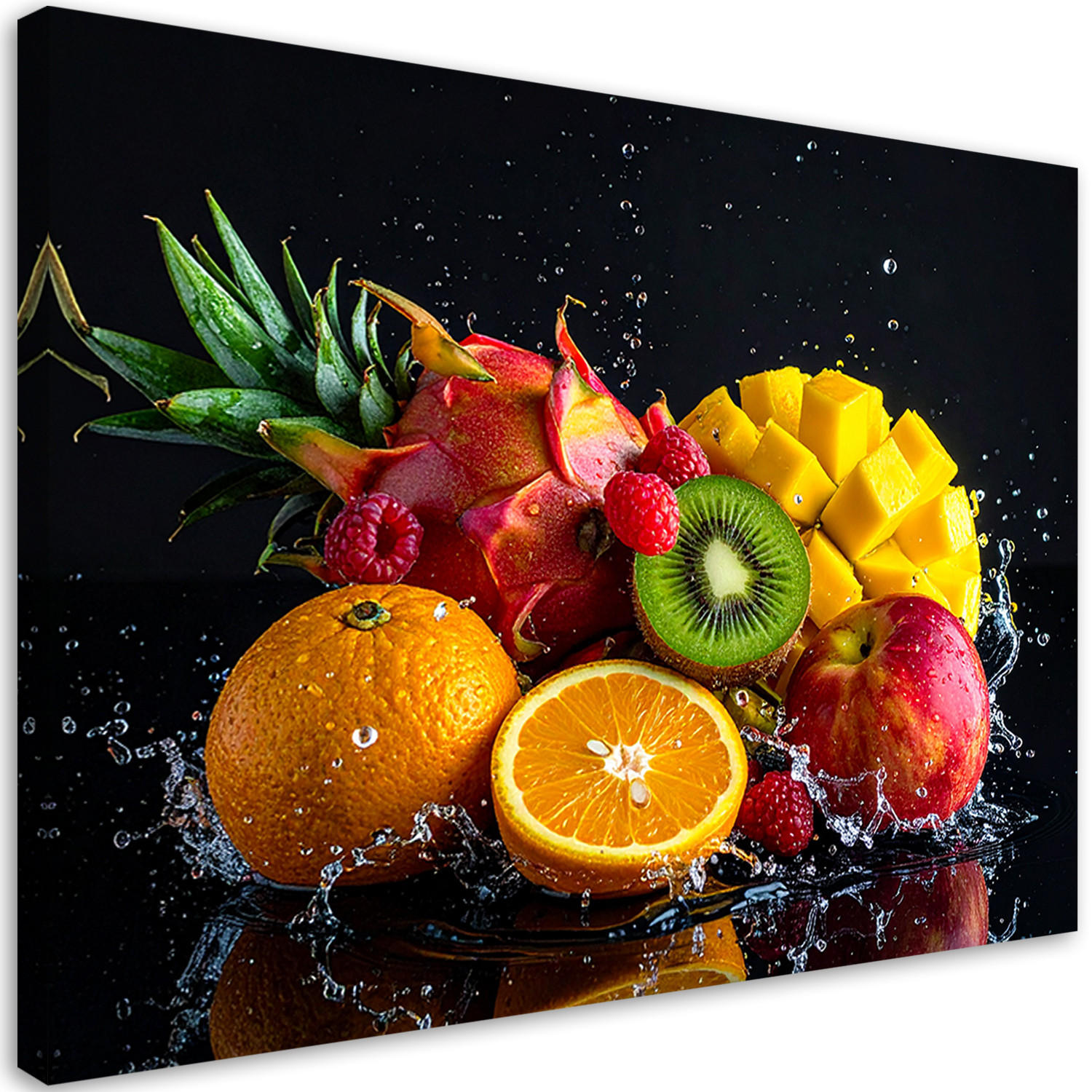 BILD auf Leinwand, Bunte exotische Früchte - Multicolor, Textil (60/40cm) - Feeby