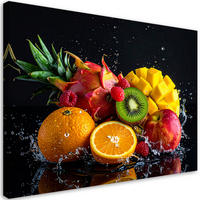 BILD auf Leinwand, Bunte exotische Früchte - Multicolor, Textil (60/40cm) - Feeby