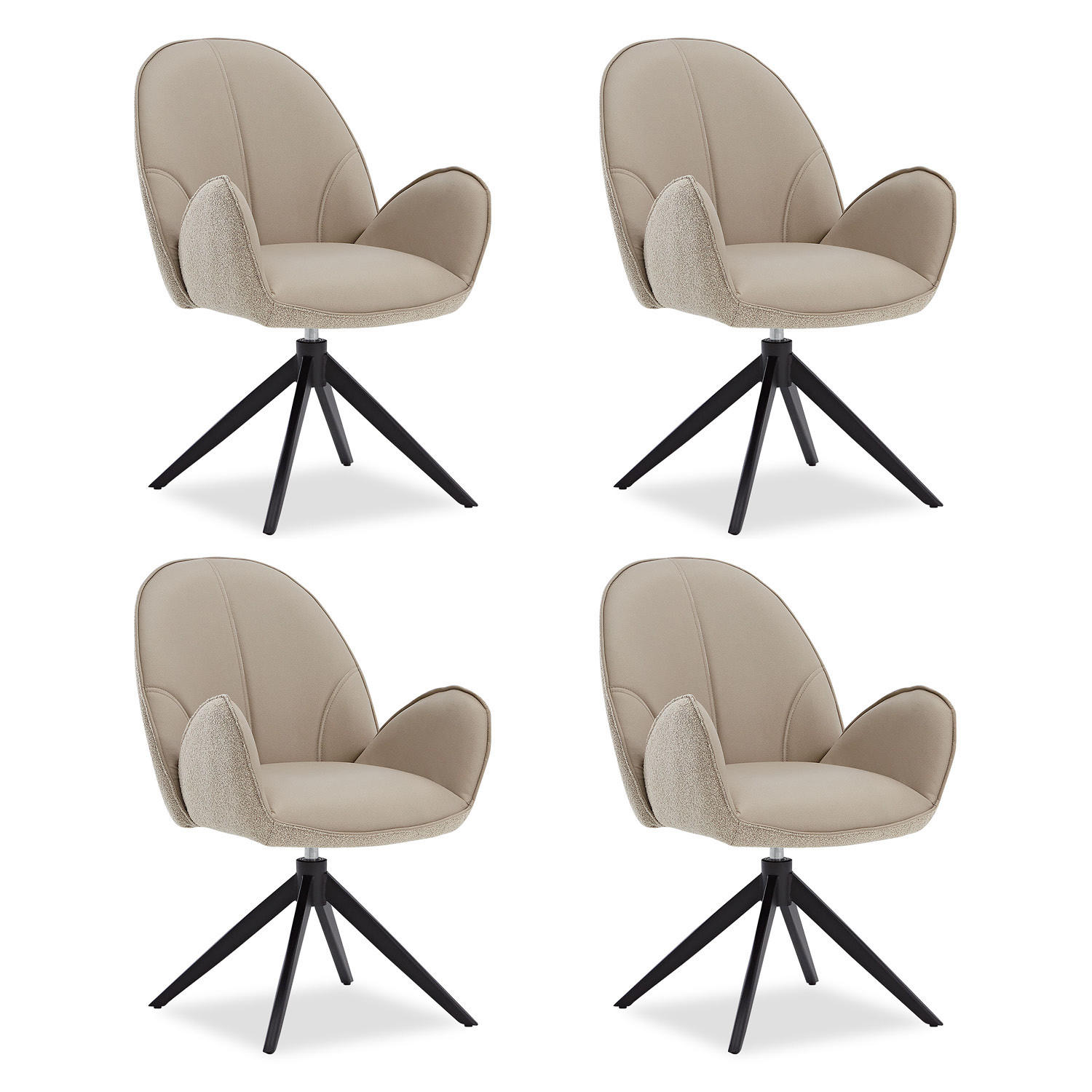 Homestyle4u Armlehnenstuhl Beige 59x90x60 cm