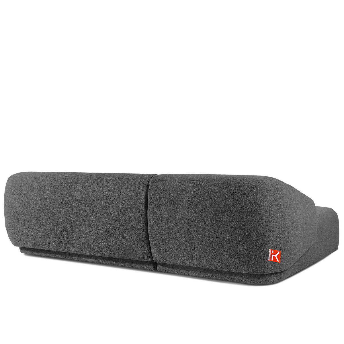 ECKSOFA LINKS VIRA, Dunkelgrau, Bouclé - Dunkelgrau/Schwarz, Holz/Holzwerkstoff (300/160cm) - KONSIMO®