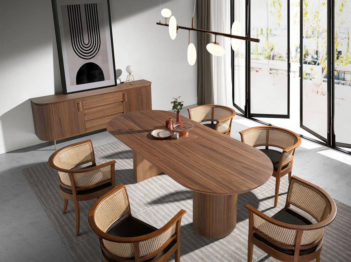 ESSTISCH Esstisch ovale Halbspitze Walnuss Ø240/105/75 cm - Walnussfarben, Holz (105/240/75cm) - ANGEL CERDA