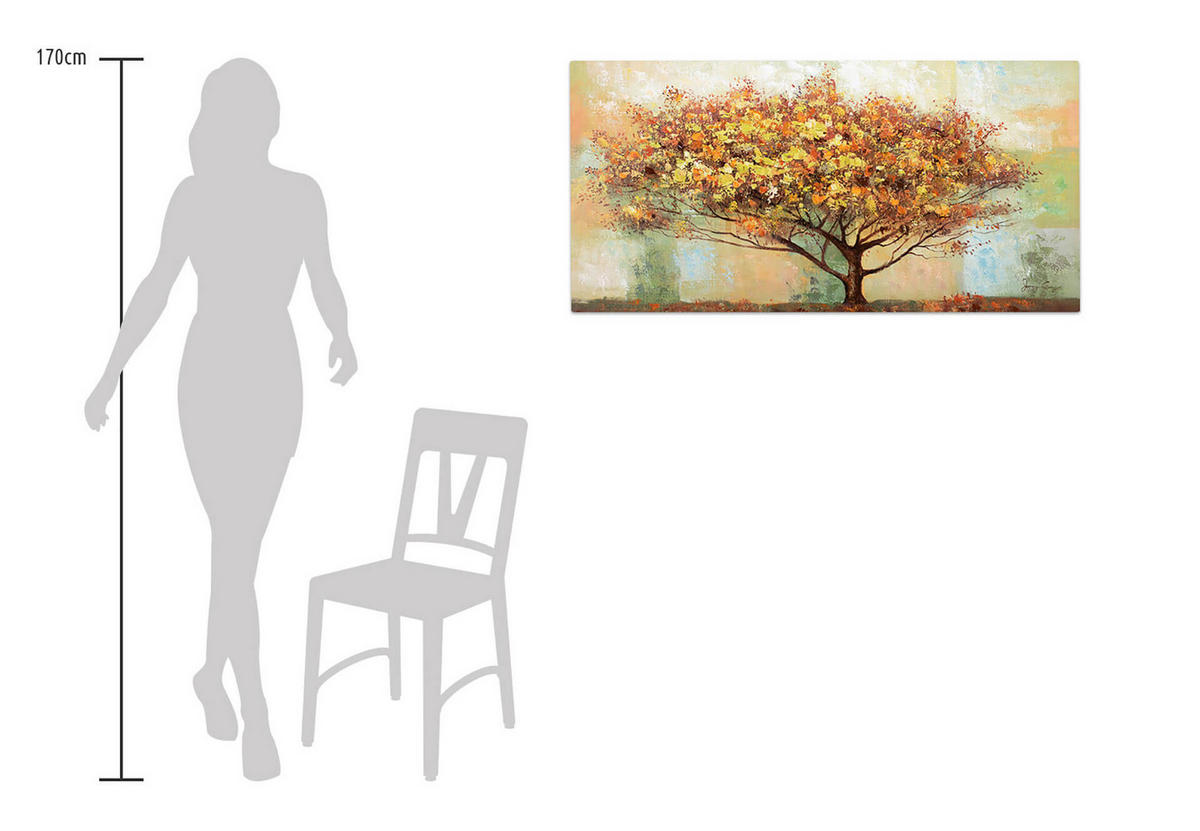 ÖLGEMÄLDE 120/60 cm - Braun, Holz/Textil (1.6/60cm) - KUNSTLOFT