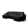 WOHNLANDSCHAFT U AMBRO Poso 34 mit Schlaffunktion U-Form, Sofa mit Stauraum - Graphitfarben, Textil (300/85/143cm) - Bedante