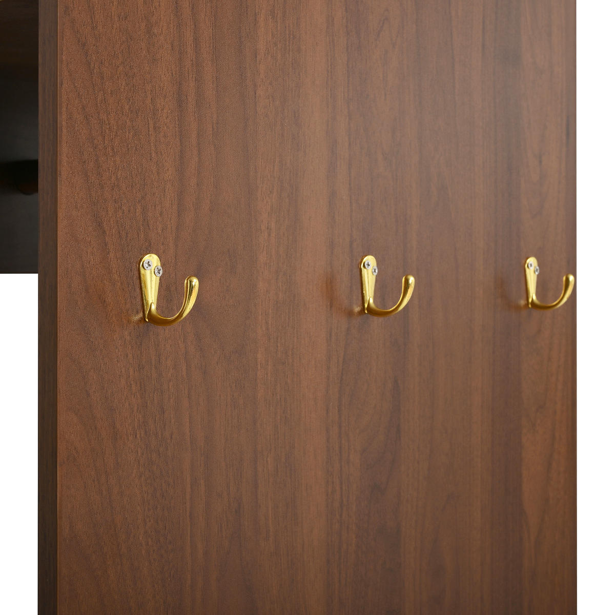 SCHUHSCHRANK aus MDF 115x38,5x191,5cm in Nussbaum mit Garderobe - Nussbaumfarben, Holzwerkstoff (115/191.5/38.5cm) - Modfu