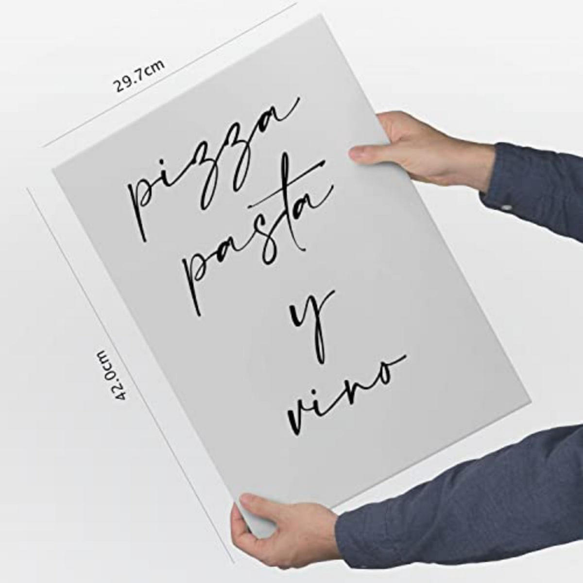 POSTER Set mit 4 Küche TypografieStil A3 Rahmenlos - Klar, Papier (29.7/3cm) - Nacnic