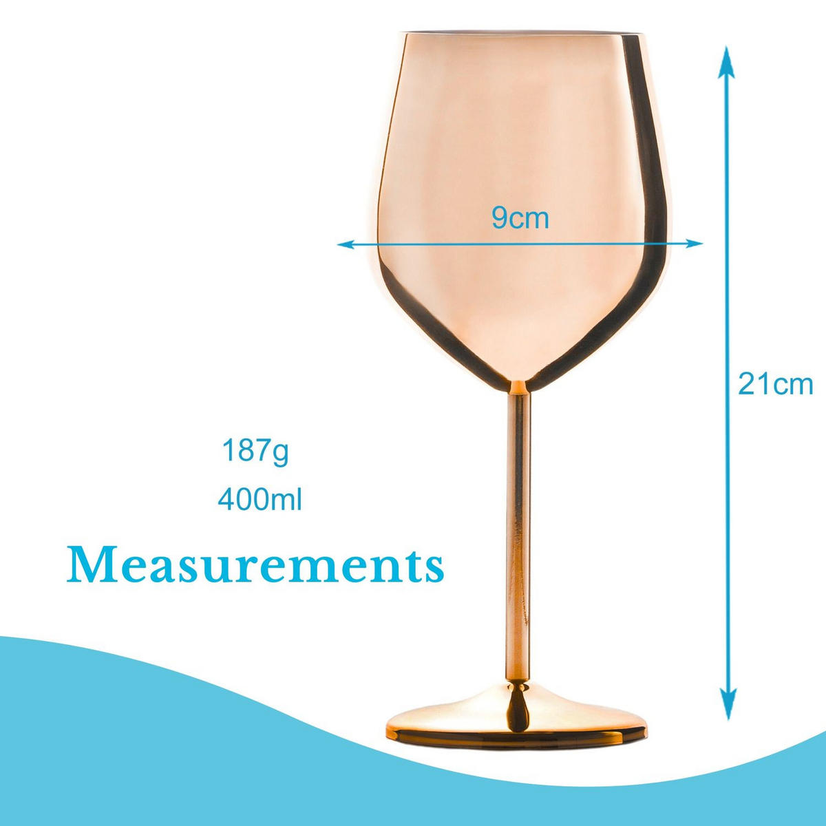 WEINGLAS-SET Edelstahl 400 ml (2er-Set) - Rosa, Metall (0.4L) - Intirilife