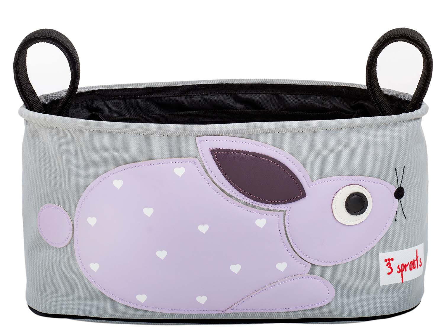 KINDERWAGENTASCHE - Motiv: Kaninchen - Grau, Textil (32/16/12cm) - 3Sprouts