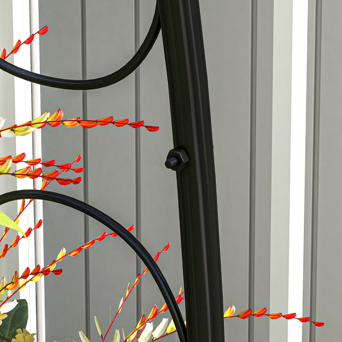 ROSENBOGEN, Stahl, Schwarz - Schwarz, Metall (37/230/125cm) - Outsunny