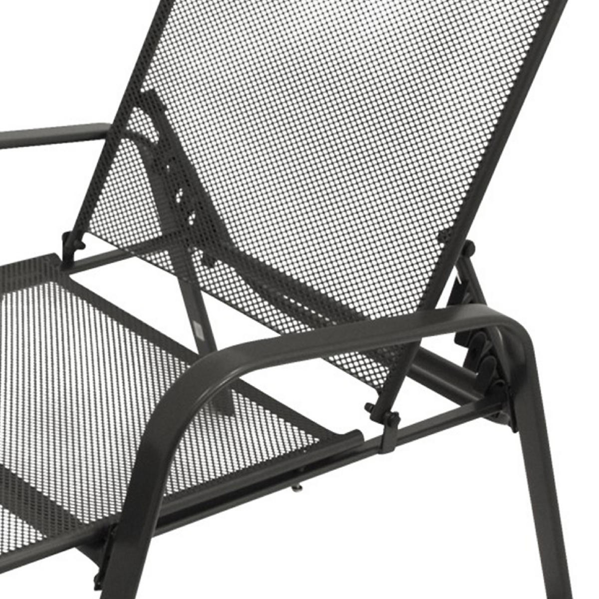 SONNENLIEGE Glasgow - aus Streckmetall anthrazit - Grau, Metall (62/100/197cm) - TPFGarden