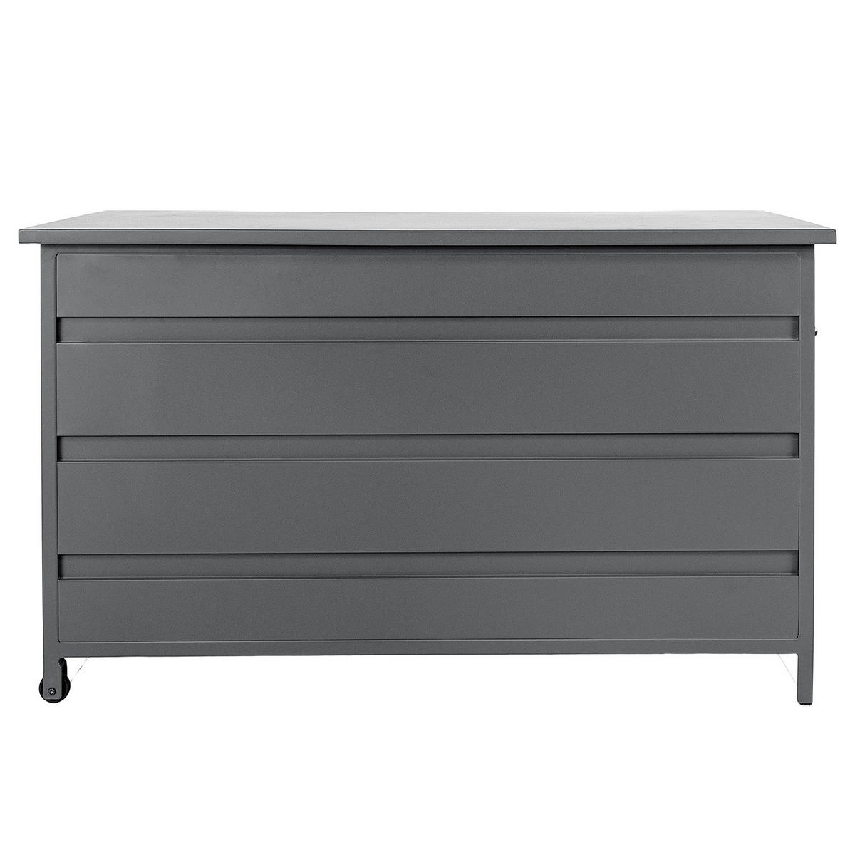 KISSENAUFBEWAHRUNGSBOX - Aluminium - Grau, Metall (160/85/82cm) - home24