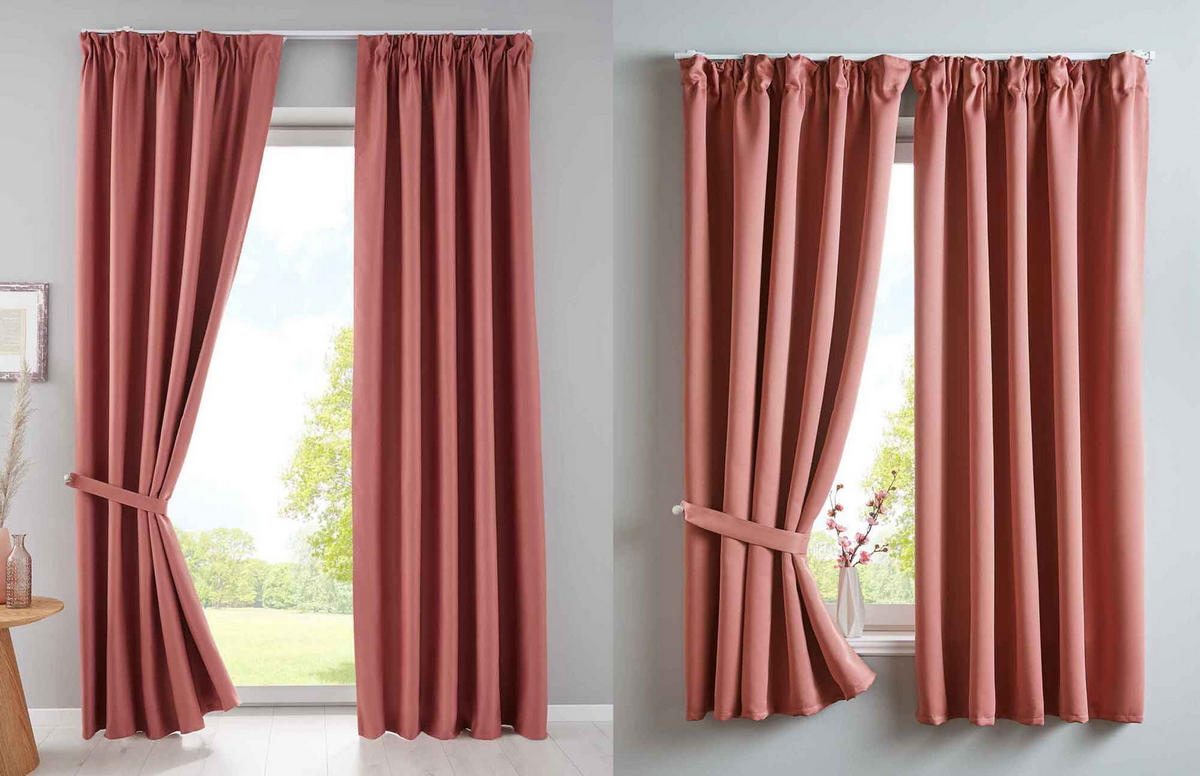 VORHANG »NewYork« HxB 225x295 cm Altrosa - Altrosa, Textil (295/225cm) - Gardinenbox