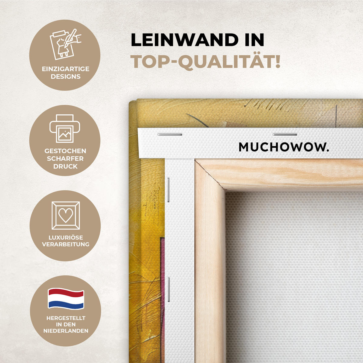 LEINWANDBILD Kunst - Abstrakt - Modern Room Decor 30x40 cm - Gelb, Textil (30/40cm) - MuchoWow