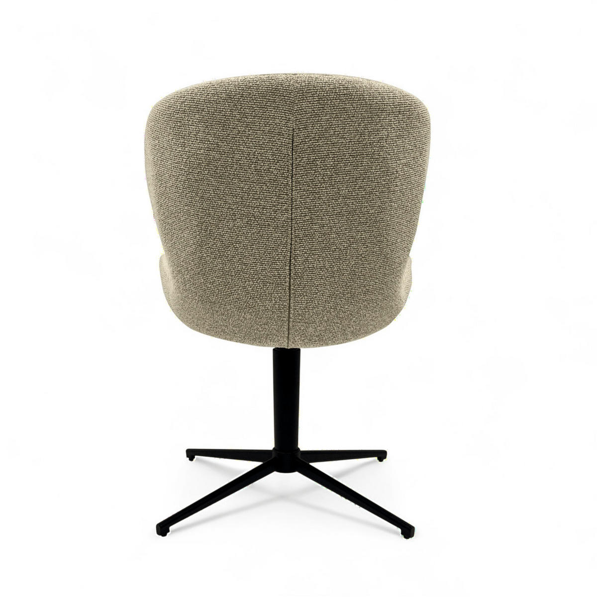 STUHL-SET 2 Stück in Webstoff Beige - Beige/Schwarz, Textil/Metall (57/83/63cm) - Furnhouse