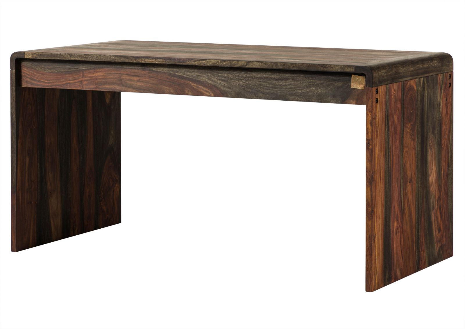 SCHREIBTISCH Sheesham 150x70x76 grau geölt TAMBORA #782 - Grau, Holz (70/150/76cm) - Massivmoebel24