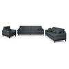 SITZGARNITUR Belweder, zwei Sofas+Sessel, Dunkelgrau, Bouclé - Wengefarben/Dunkelgrau, Holz/Textil (268/95/94cm) - Beautysofa