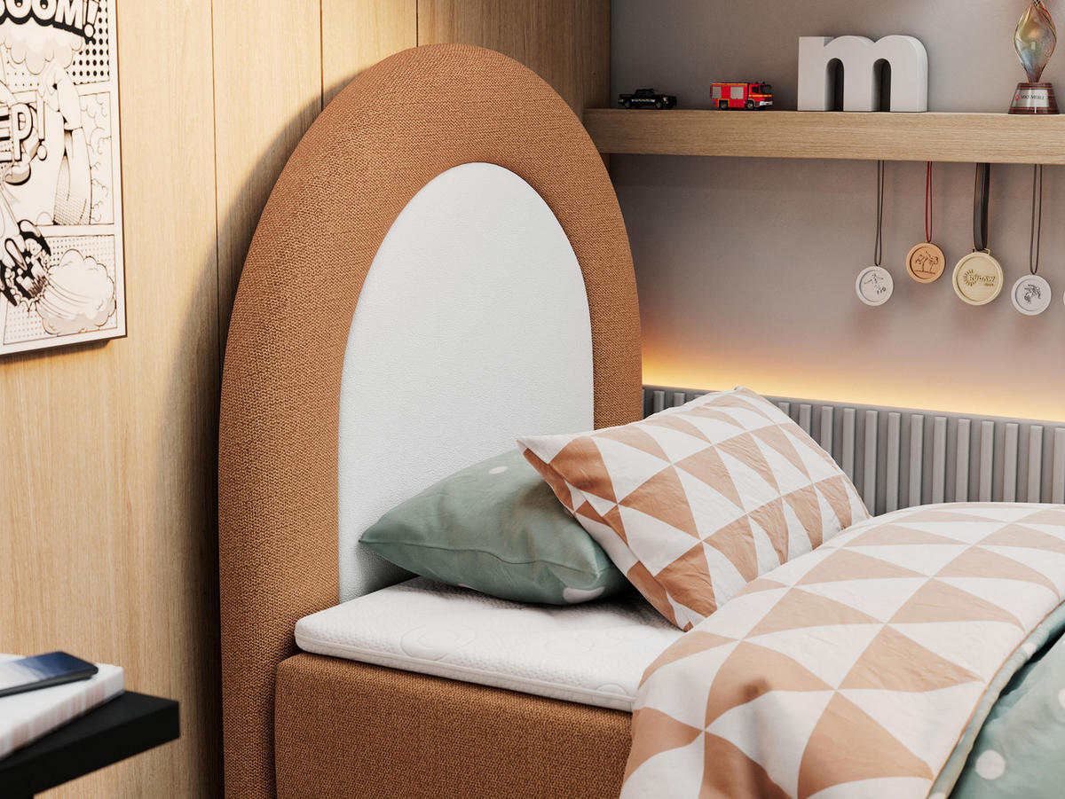 BOXBETT NEST 90/180 Orange Struktur - H3 - Orange, Holz/Textil (90/180cm) - MKS