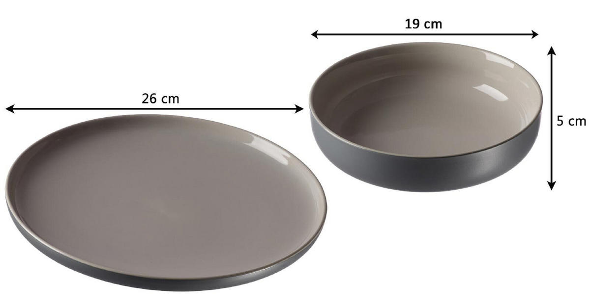 TAFELSERVICE Jasper grau 8er Set - Grau, Keramik (1/1/1cm) - Ritzenhoff Breker