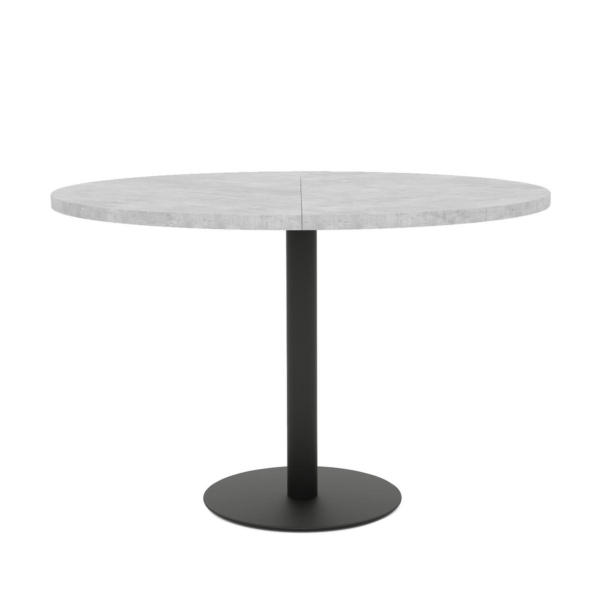 TISCH einbeinig schwarzes Bein, MDF Tischplatte, Bellato Grau - Schwarz/Grau, Holzwerkstoff (100/100/76cm) - Idohome