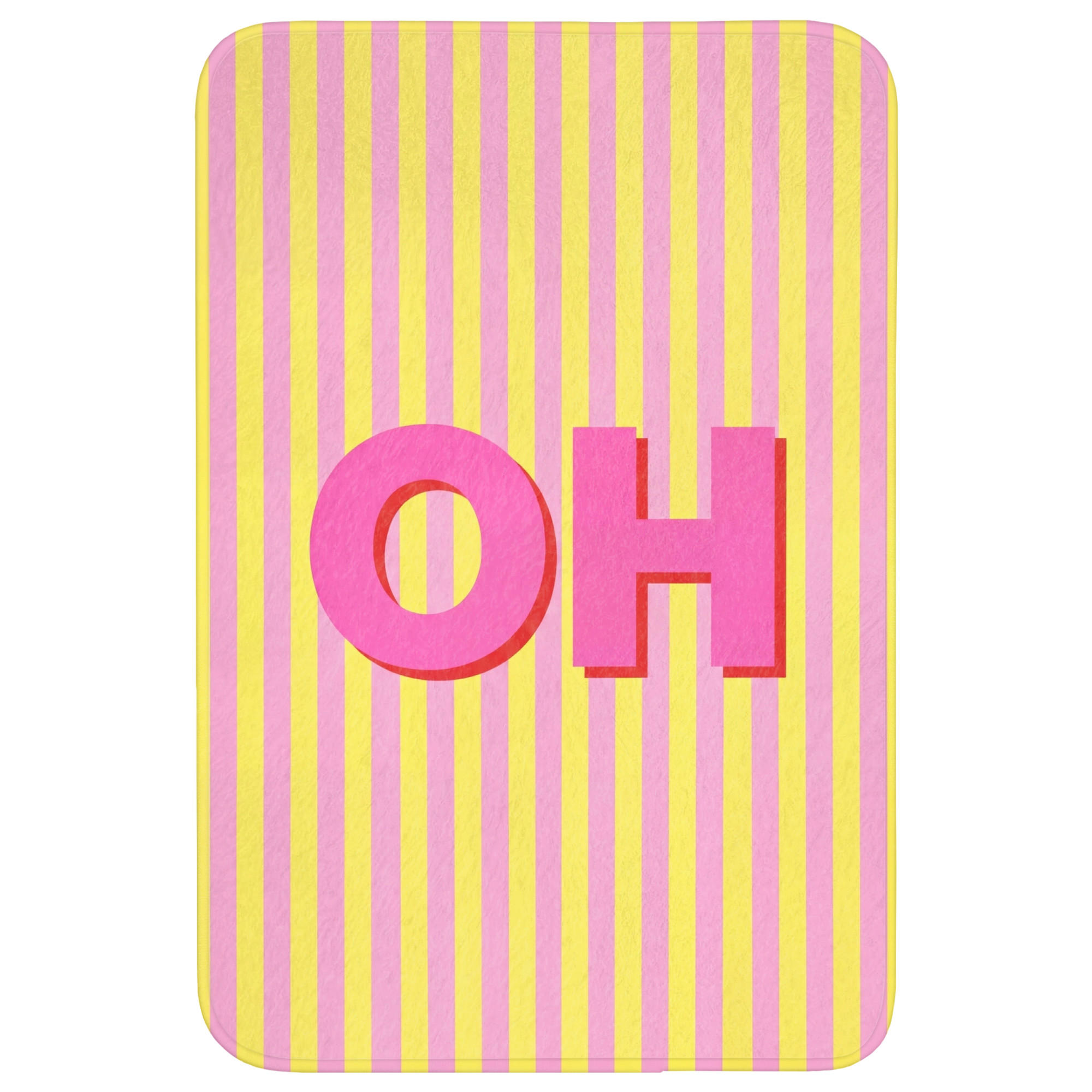 OnlyWow WC PŘEDLOŽKA Text - Pruhy - Růžová 60x90 cm
